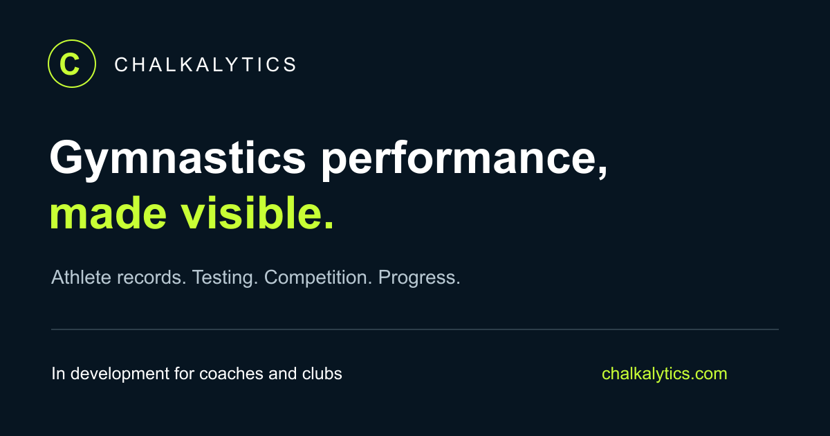 Chalkalytics gymnastics performance tracking product preview.